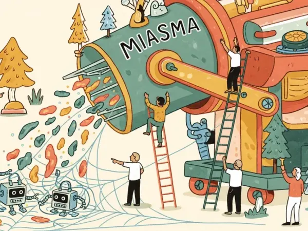 Editorial illustration for: Developer Releases Miasma Tool to Trap AI Web Scrapers with Poisoned Data