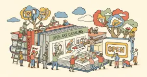 Editorial illustration for: Artist Michael Hafftka Releases 50-Year Catalog as Open AI Dataset