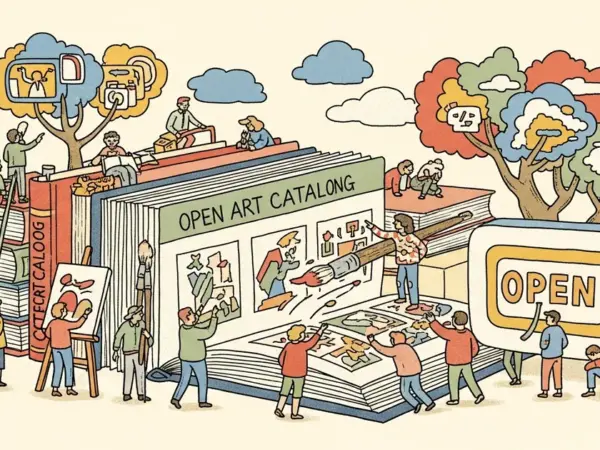 Editorial illustration for: Artist Michael Hafftka Releases 50-Year Catalog as Open AI Dataset