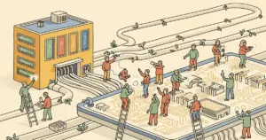 Editorial illustration for: Microsoft Develops MicroLED Optical Interconnects That Cut AI Data Center Energy Use by 50%