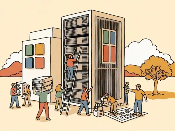 Editorial illustration for: Microsoft Takes Over Texas AI Data Center Expansion After OpenAI Pulls Back From Stargate Project