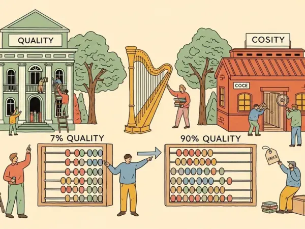 Editorial illustration for: MiniMax M2.7 Delivers 90% of Claude Opus Quality at 7% of the Cost
