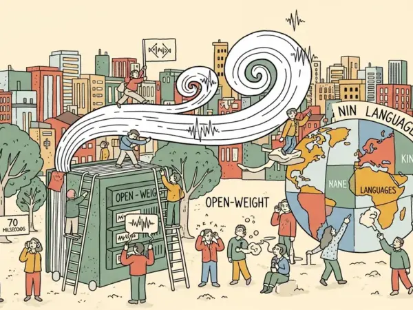 Editorial illustration for: Mistral AI Releases Voxtral TTS Open-Weight Speech Model With 70 Millisecond Latency and Nine Lan