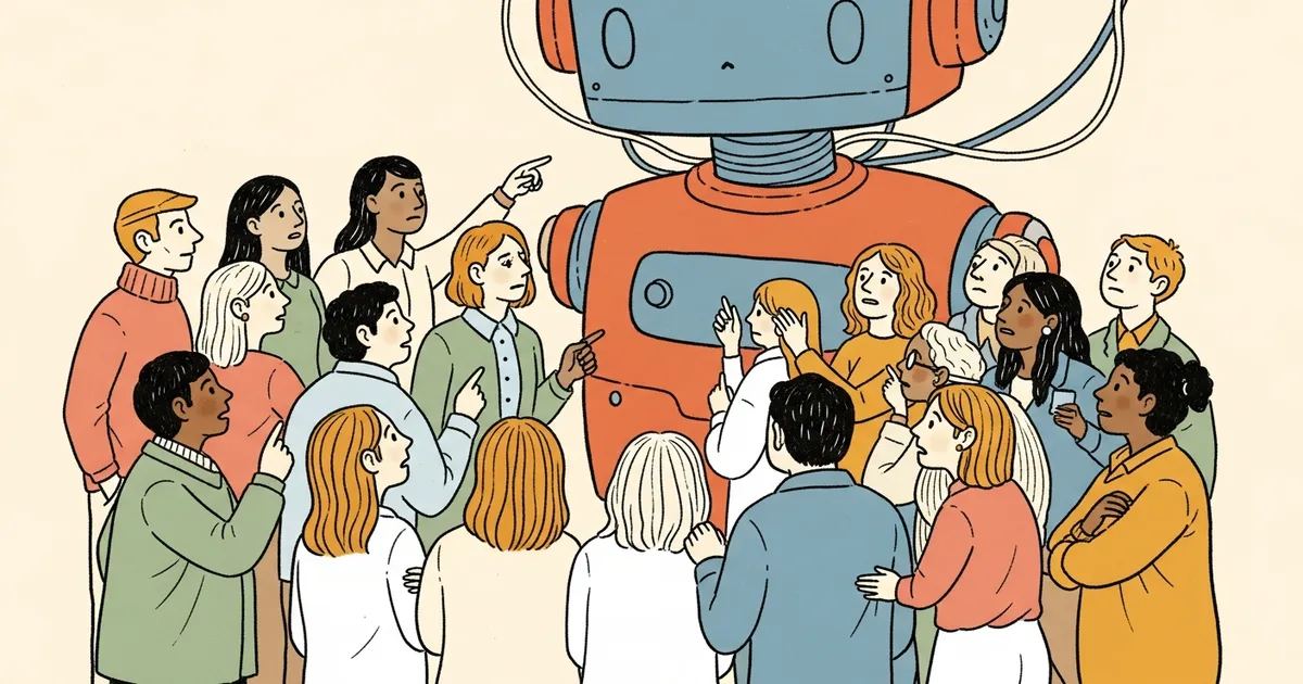 Editorial illustration for: More Than Half of US Says AI Likely to Harm Them, Poll Finds