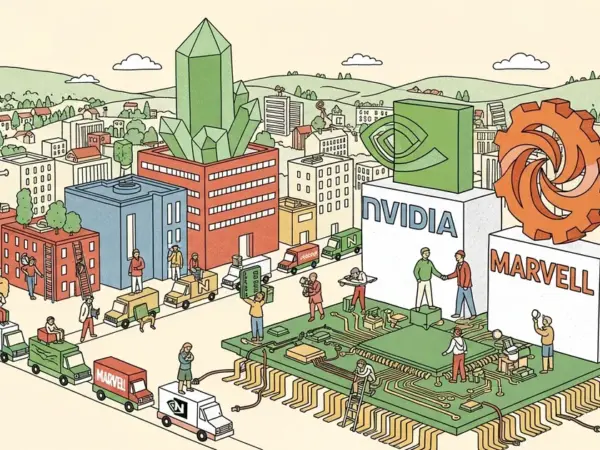 Editorial illustration for: Nvidia Invests $2 Billion in Marvell, Deepens Partnership