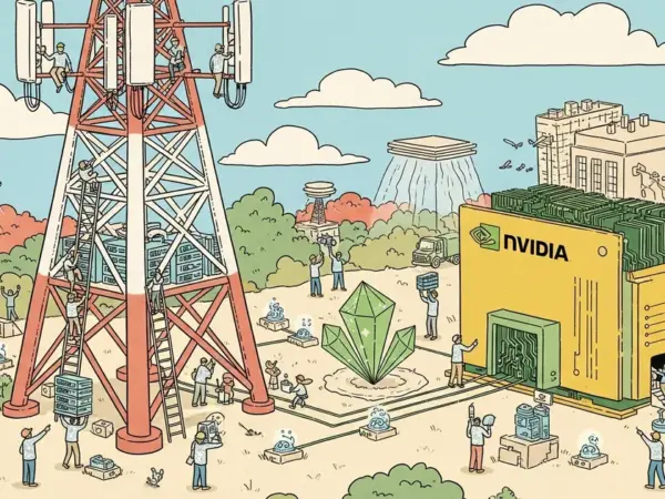 Editorial illustration for: NVIDIA and T-Mobile Partner to Deploy AI Agents at the 5G Network Edge