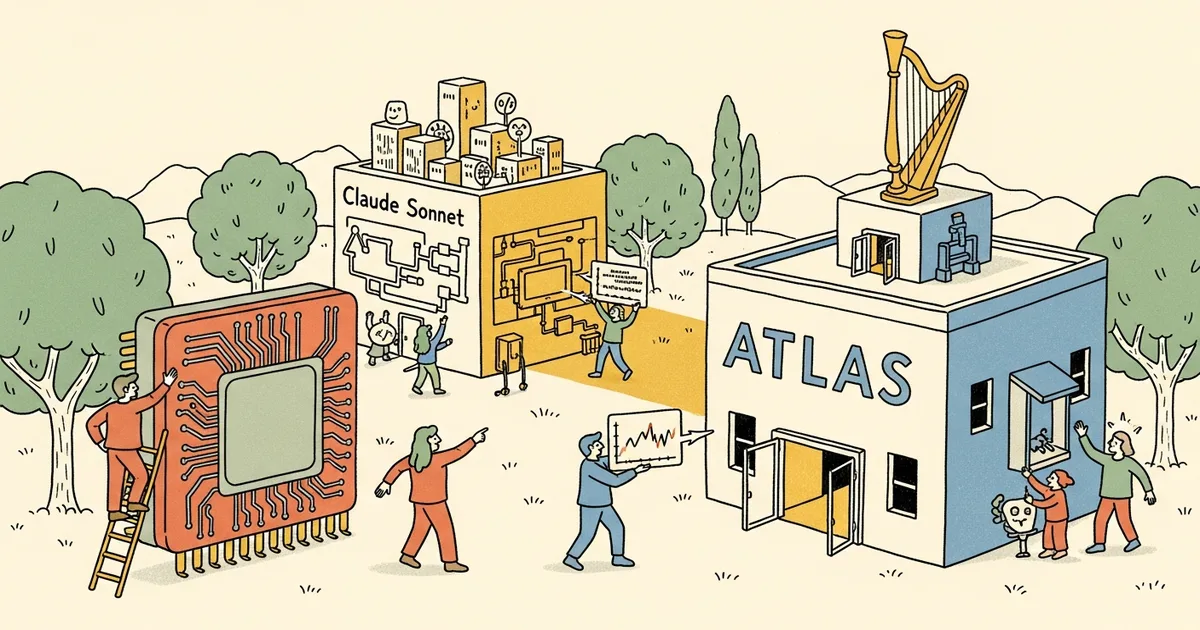 Editorial illustration for: Open-Source ATLAS System on a $500 GPU Outperforms Claude Sonnet on Coding Benchmarks
