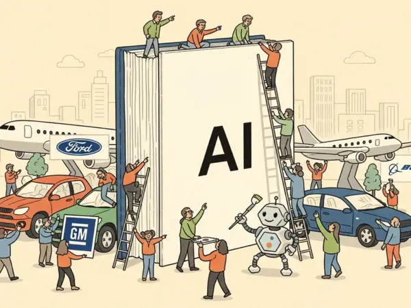 Editorial illustration for: OpenAI Is Worth More Than Ford, GM, and Boeing Combined — and Preparing to IPO