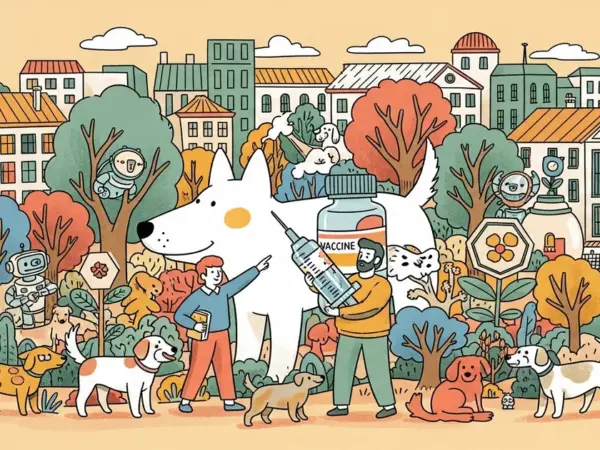 Editorial illustration for: OpenAI's Sam Altman and Science VP Kevin Weil hype AI-assisted dog cancer story ignoring there's
