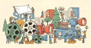 Editorial illustration for: OpenAI Announces Two-Stage Sora Shutdown Starting April 2026