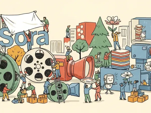 Editorial illustration for: OpenAI Announces Two-Stage Sora Shutdown Starting April 2026