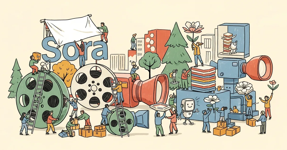 Editorial illustration for: OpenAI Announces Two-Stage Sora Shutdown Starting April 2026