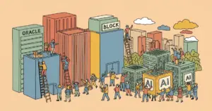 Editorial illustration for: Oracle Is Cutting 30,000 Jobs to Buy AI Servers. Block Cut 4,000 More.