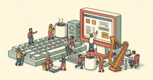 Editorial illustration for: Outworked Turns Claude Code Agents Into Pixel-Art Office Employees