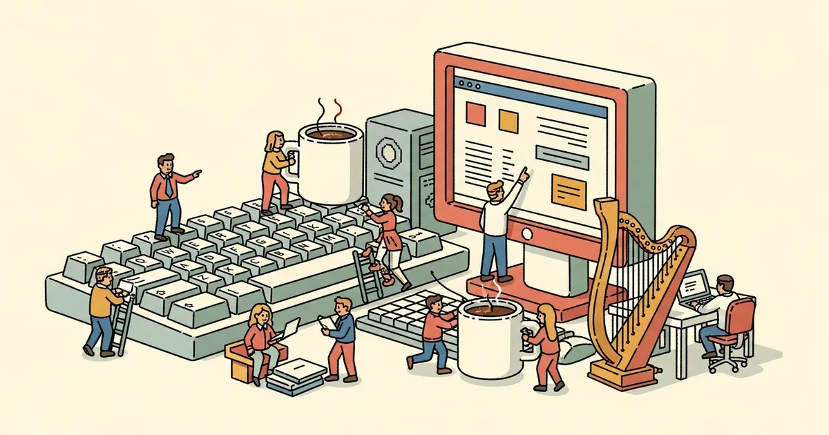 Editorial illustration for: Outworked Turns Claude Code Agents Into Pixel-Art Office Employees