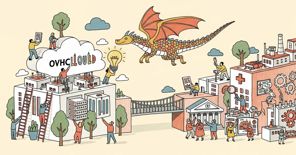 Editorial illustration for: OVHcloud Acquires Dragon LLM to Build European Sovereign AI for Regulated Industries