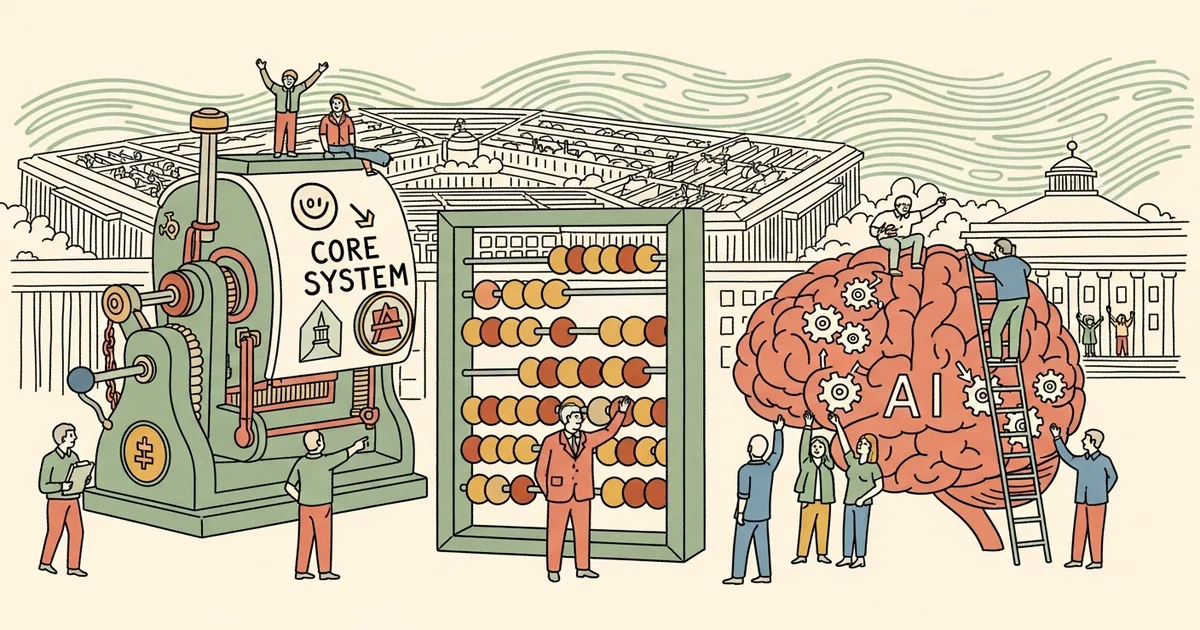 Editorial illustration for: Pentagon Formalizes Palantir Maven AI as Core Military System with $13.4 Billion AI Budget