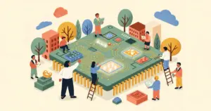 Editorial illustration for: PhD Student Designs Photonic Chip That Performs KV Cache Selection 944x Faster Than GPUs