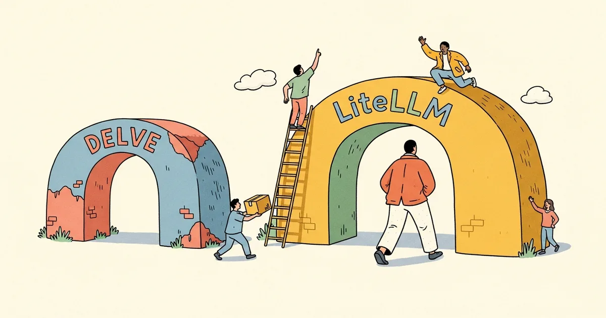 Editorial illustration for: Popular AI gateway startup LiteLLM ditches controversial startup Delve