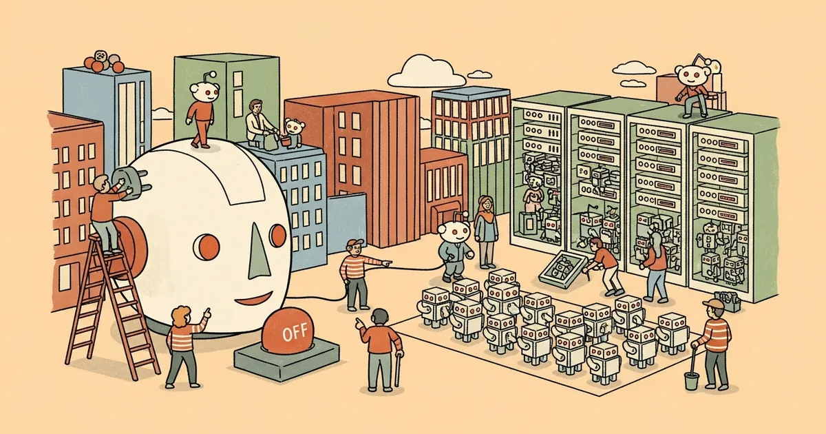 Editorial illustration for: Reddit's AI Bot Crackdown Starts Today — Here's What Changes