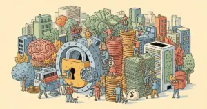 Editorial illustration for: Secure governance accelerates financial AI revenue growth