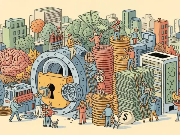 Editorial illustration for: Secure governance accelerates financial AI revenue growth