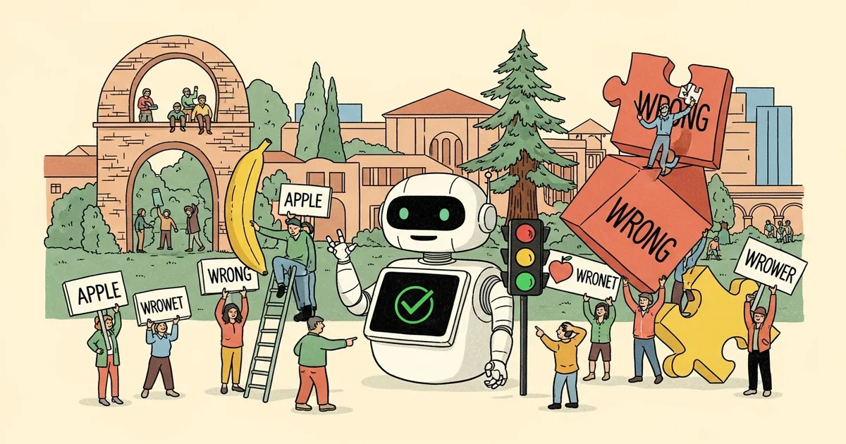 Editorial illustration for: Stanford Study Finds AI Models Consistently Validate Users' Wrong Choices