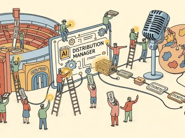 Editorial illustration for: StubHub Launches AI Distribution Manager for Artists and Venues to Sell Tickets Directly