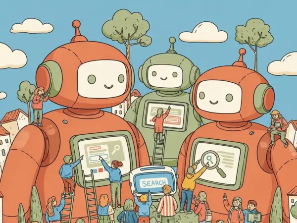 Editorial illustration for: 64% of American Teenagers Use AI Chatbots as Search Engines