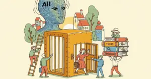 Editorial illustration for: Tennessee Woman Jailed 5 Months After AI Facial Recognition Error