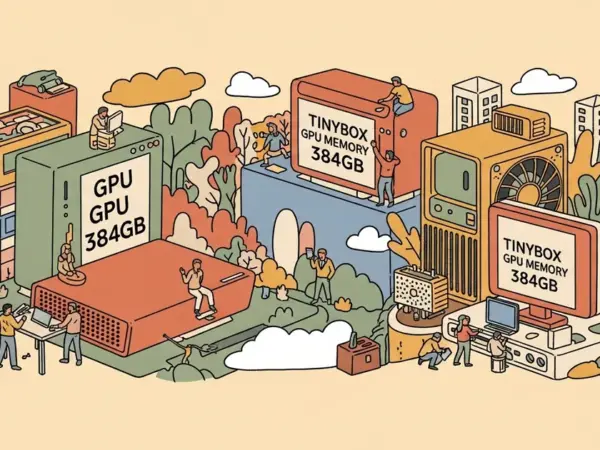 Editorial illustration for: Tiny Corp Ships Tinybox AI Computers with Up to 384GB GPU Memory