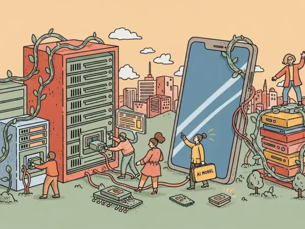 Editorial illustration for: Google TurboQuant Compresses AI Models 6x — Now They Run on a Phone