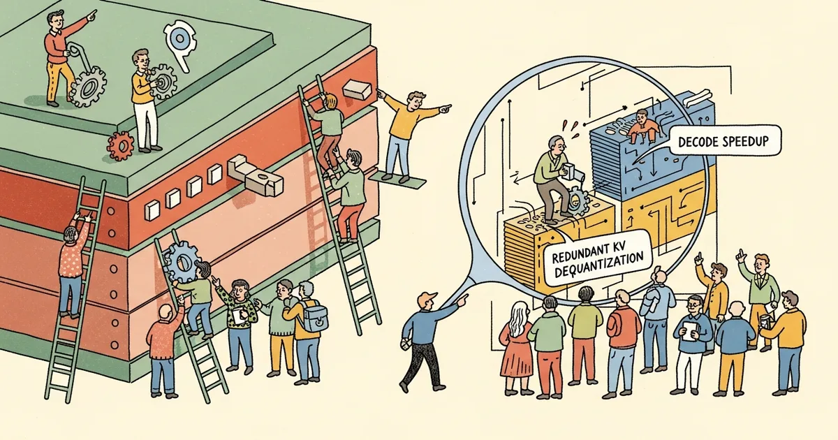 Editorial illustration for: TurboQuant Optimization Achieves 22.8 Percent Decode Speedup in llama.cpp by Skipping Redundant K