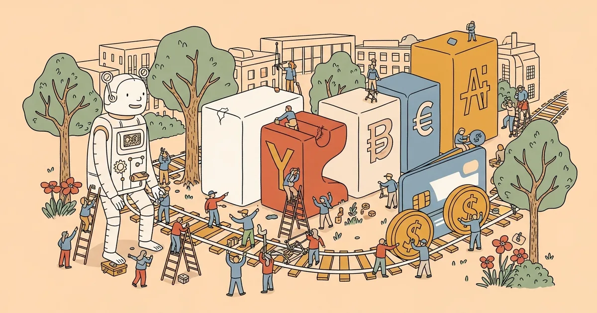 Editorial illustration for: Visa Is Building the Payment Rails for AI Agents