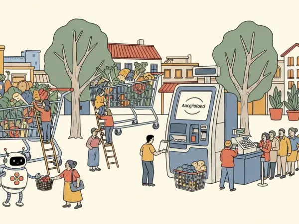 Editorial illustration for: Walmart Drops OpenAI's Instant Checkout After Conversion Rates Fall to One-Third