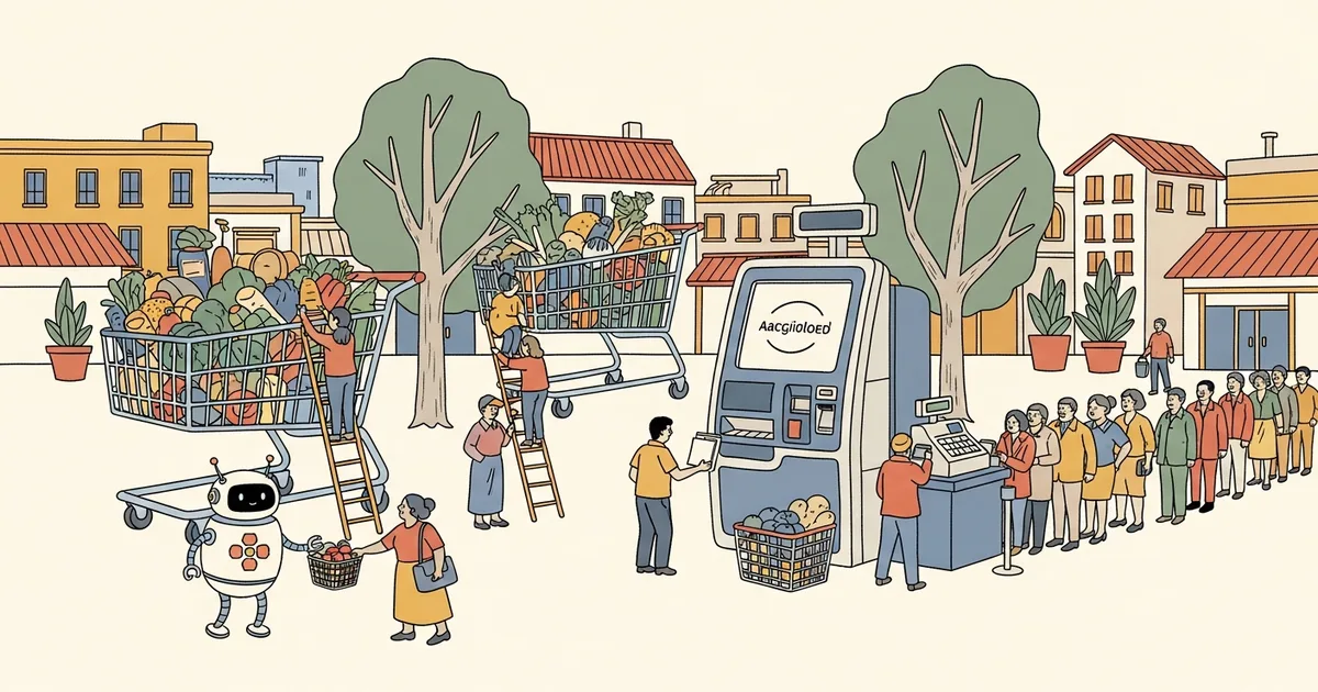 Editorial illustration for: Walmart Drops OpenAI's Instant Checkout After Conversion Rates Fall to One-Third