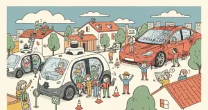 Editorial illustration for: Waymo Hits 500,000 Paid Rides Per Week — Tesla Still Isn't Running