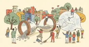 Editorial illustration for: The White-Collar AI Job Apocalypse Narrative Faces Growing Skepticism