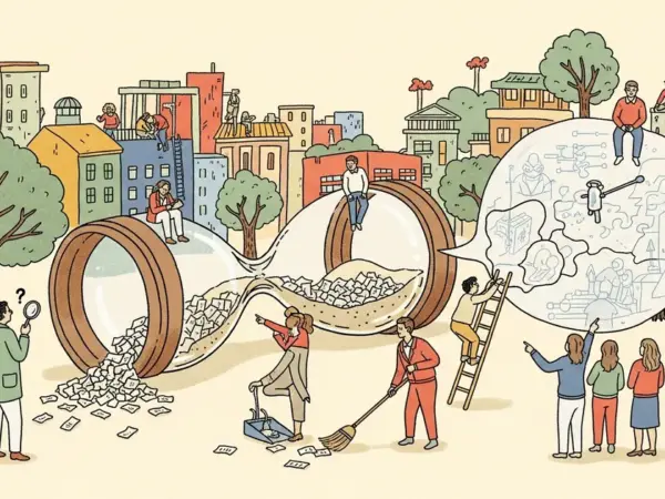 Editorial illustration for: The White-Collar AI Job Apocalypse Narrative Faces Growing Skepticism