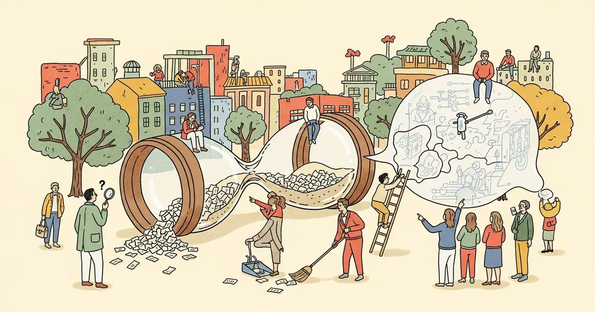 Editorial illustration for: The White-Collar AI Job Apocalypse Narrative Faces Growing Skepticism