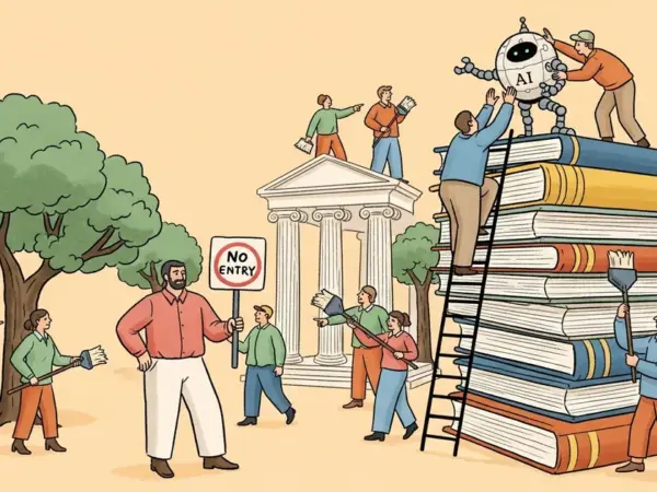 Editorial illustration for: Wikipedia Bans AI-Generated Content with Limited Exceptions