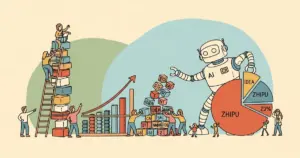 Editorial illustration for: Zhipu’s Losses Climb 60% on Fierce China AI Rivalry