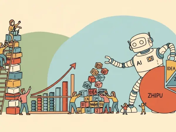 Editorial illustration for: Zhipu’s Losses Climb 60% on Fierce China AI Rivalry