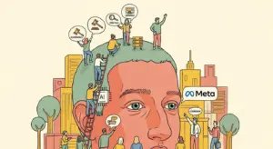 Editorial illustration for: Zuckerberg AI Agent CEO Duties Meta