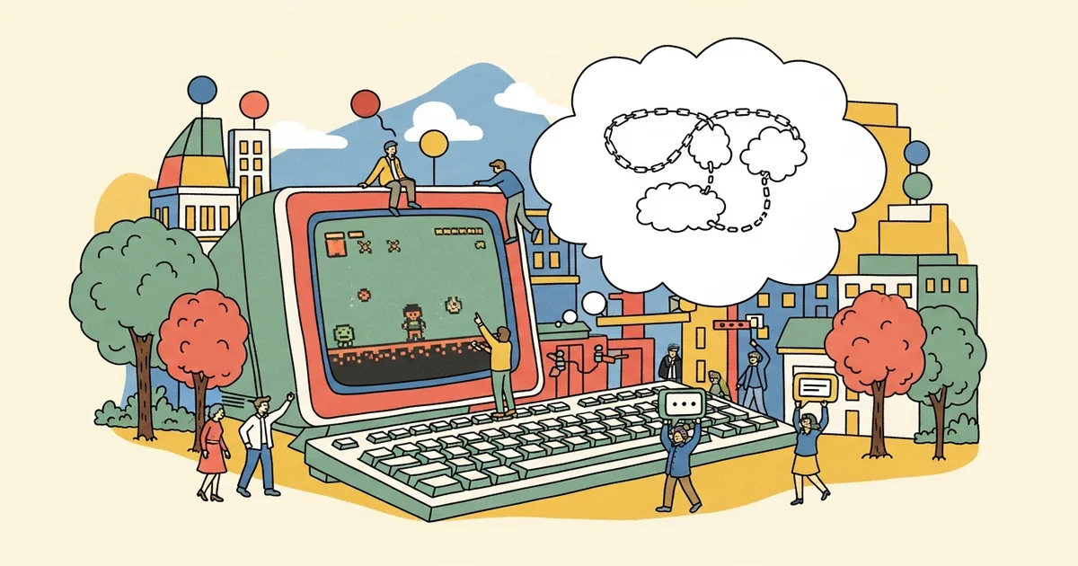 Editorial illustration for: 4chan Discovered Chain-of-Thought AI Reasoning Before Google Did — In a Video Game