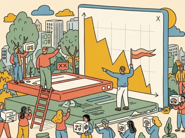 Editorial illustration for: Adobe Launches CX Enterprise Agent Platform Amid 30% Stock Drop
