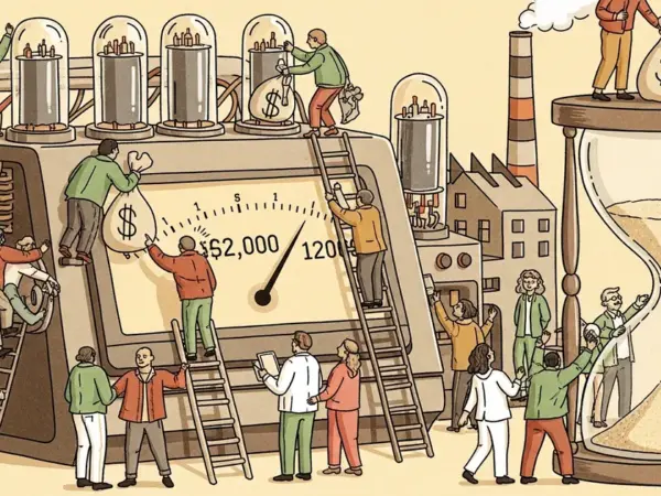 Editorial illustration for: Agent Benchmarks Now Cost $40,000 Per Run as AI Eval Becomes a Compute Bottleneck