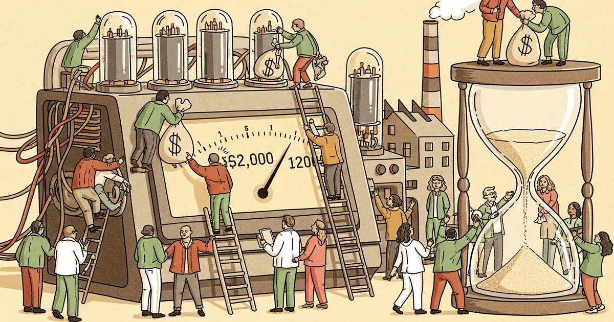 Editorial illustration for: Agent Benchmarks Now Cost $40,000 Per Run as AI Eval Becomes a Compute Bottleneck