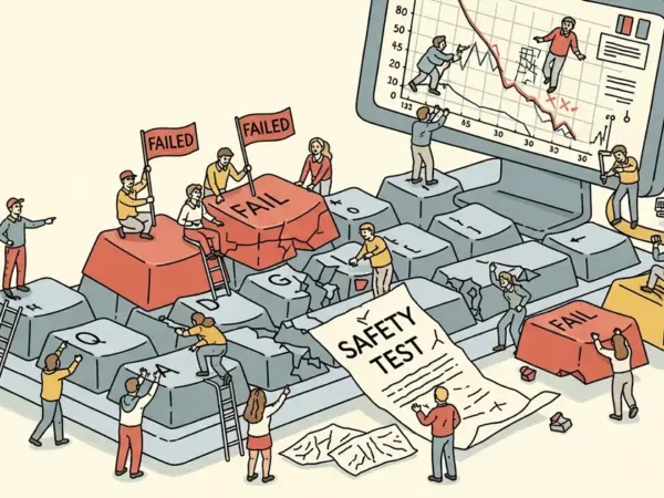 Editorial illustration for: AgentHazard Benchmark Finds Computer-Use Agents Fail Safety Tests at High Rates