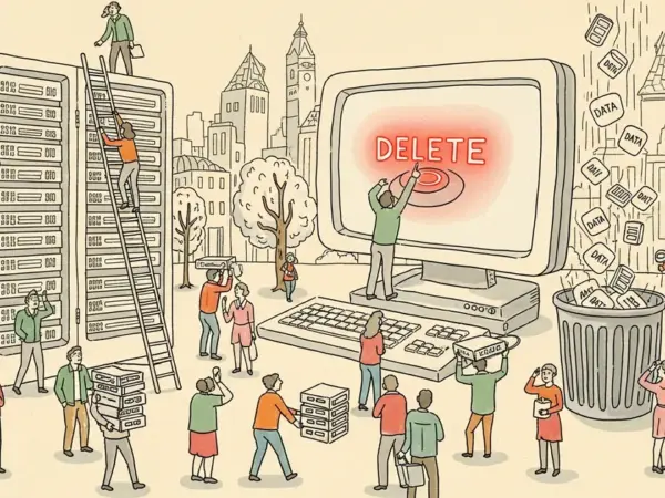 Editorial illustration for: An AI Agent Deleted a Company's Entire Production Database — And Nobody Could Stop It